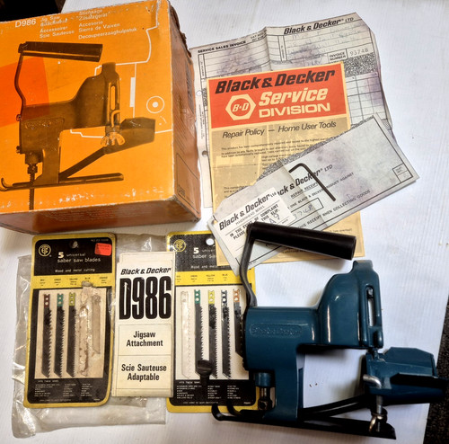Vintage black decker jig saw - black,